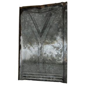Rustic Metal Tin Sign Y Letter Initial Why Rusty Primitive Wall Art 9 x 14.5"